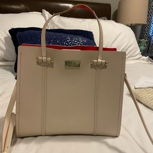 Kate Spade Purse Nude with red detailing straps
